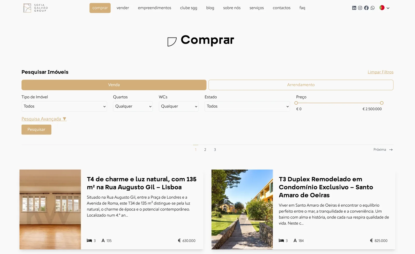 Sofia Galvao Group real estate website built with MyAgentWebsite